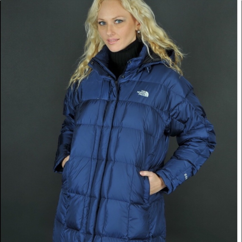 North Face navy goose down parka